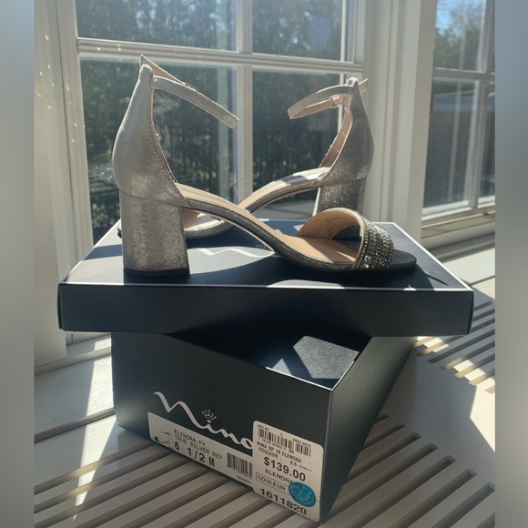 Nina West Silver Heels W7.5 - Picture 4 of 5